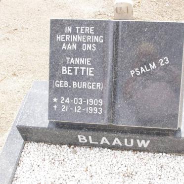 BLAAUW Bettie nee BURGER 1909-1993