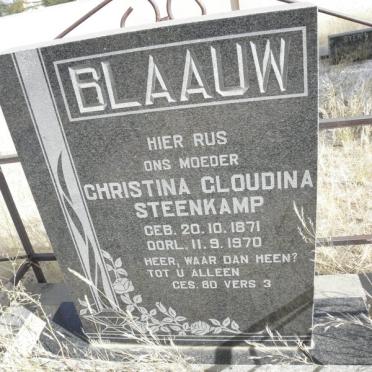 BLAAUW Christina Gloudina Steenkamp 1871-1970