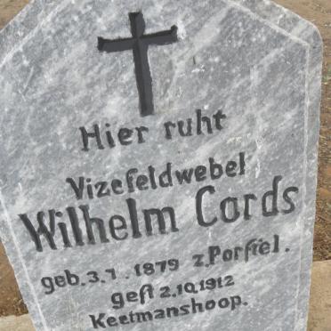 CORDS Wilhelm 1879-1912