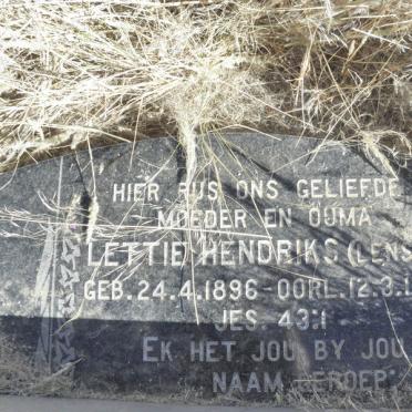 HENDRIKS Lettie nee LENSING 1896-1985
