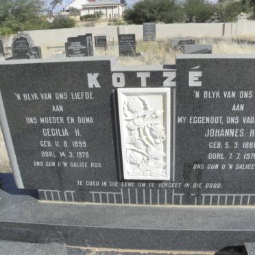 KOTZE Johannes H.L. 1888-1971 &amp; Cecilia H. 1899-1978