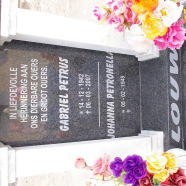 LOUW Gabriel Petrus 1942-2007 &amp; Johanna Petronella 1948-