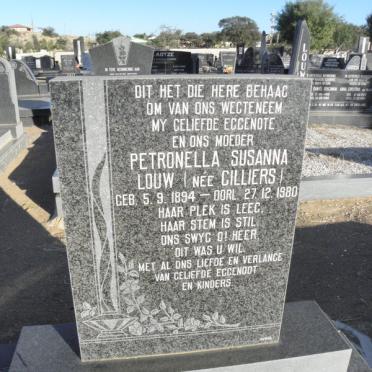 LOUW Petronella Susanna nee CILLIERS 1894-1980