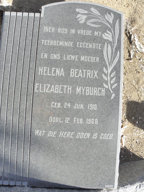 MYBURGH Helena Beatrix Elizabeth 1910-1968
