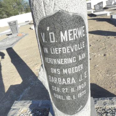 MERWE Barbara J.E., v.d. 1903-1973