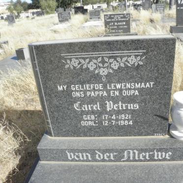 MERWE Carel Petrus, van der 1921-1984