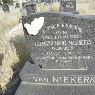 NIEKERK Elizabeth Maria Magrieta, van nee SCHRADER 1920-1983