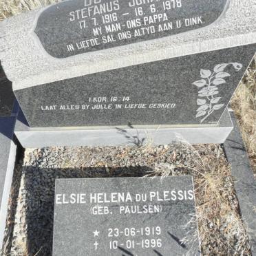 PLESSIS Stefanus Johannes, du 1916-1978 &amp; Elsie Helena PAULSEN 1919-1996