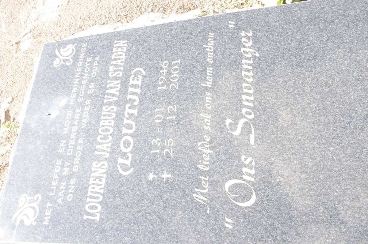 STADEN Lourens Jacobus, van 1946-2001