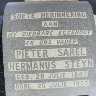 STEYN Pieter Sarel Hermanus 1887-1955