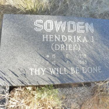 SOWDEN Hendrika J. 1909-1989