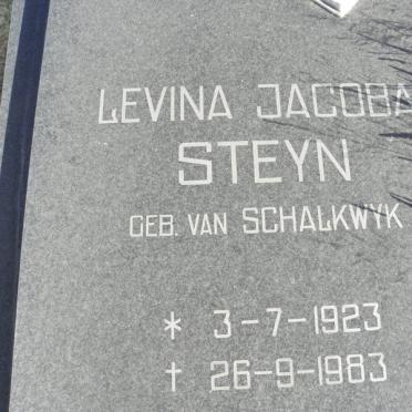 STEYN Levina Jacoba nee VAN SCHALKWYK 1923-1983
