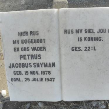 SNYMAN Petrus Jacobus 1878-1947