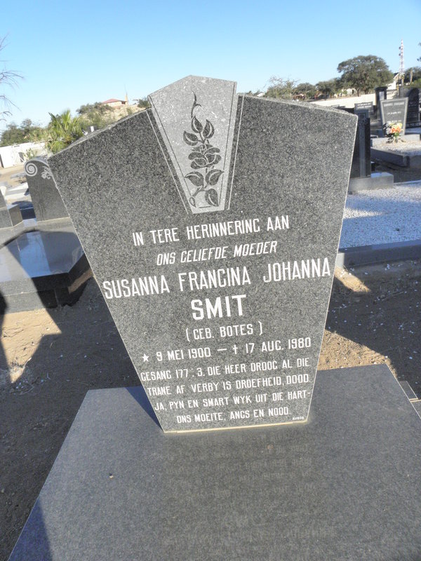 SMIT Susanna Francina Johanna nee BOTES 1900-1980