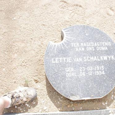SCHALKWYK Lettie, van 1915-1994
