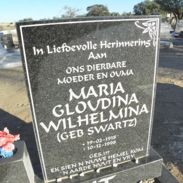 SMIT Maria Gloudina Wilhelmina nee SWARTZ 1918-1998