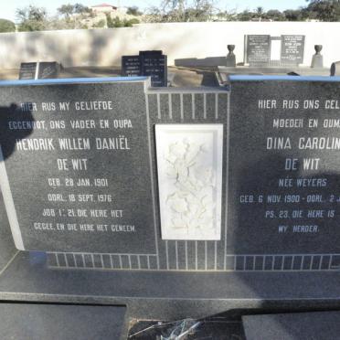 WIT Hendrik Willem Daniel, de 1901-1976 &amp; Dina Carolina WEYERS 1900-1977