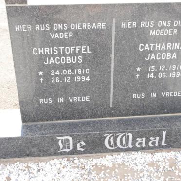 WAAL Christoffel Jacobus, de 1910-1994 &amp; Catharina Jacoba 1910-1996