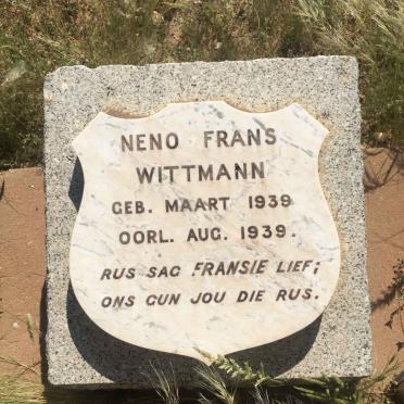 WITTMAN Neno Frans 1939-1939