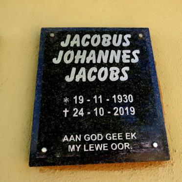 JACOBS Jacobus Johannes 1930-2019