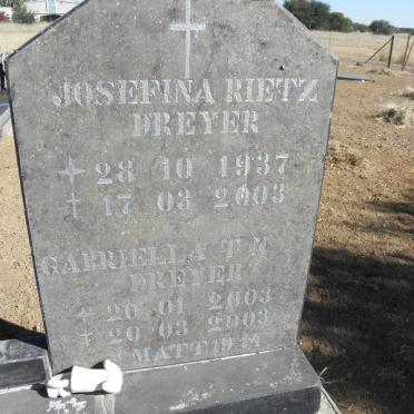 DREYER Josefina Rietz 1937-2003 :: DREYER Gabriella T.N. 2003-2003