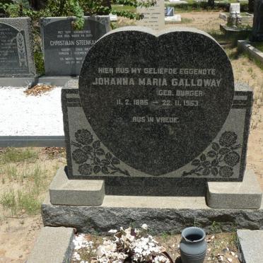 GALLOWAY Johanna Maria nee BURGER 1885-1953