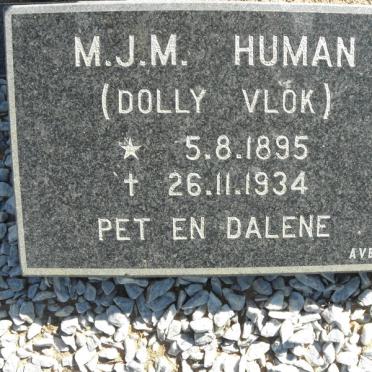 HUMAN M.J.M. nee VLOK 1895-1934