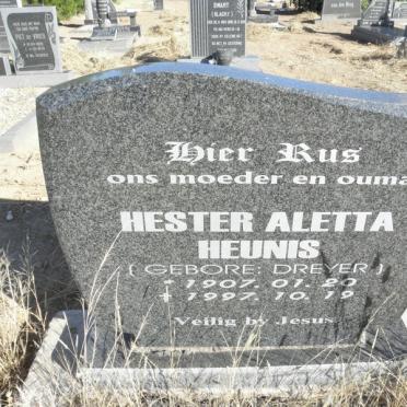 HEUNIS Hester Aletta geb DREYER 1907-1997