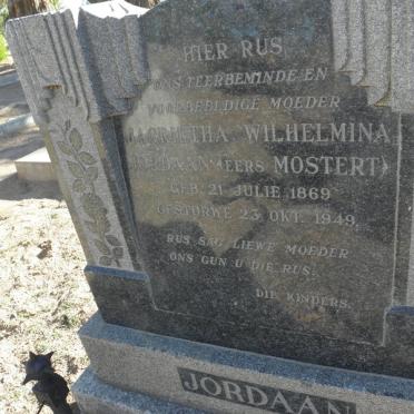 JORDAAN Magrietha Wilhelmina nee MOSTERT 1869-1949