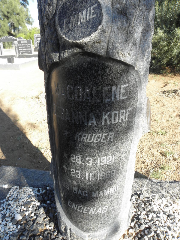 KORF Magdalene Susanna nee KRUGER 1921-1969