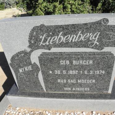 LIEBENBERG Mynie nee BURGER 1892-1974