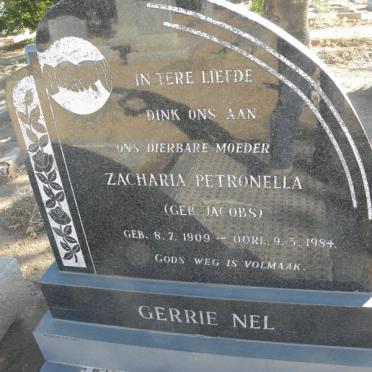 NEL Zacharia Petronella nee JACOBS 1909-1984