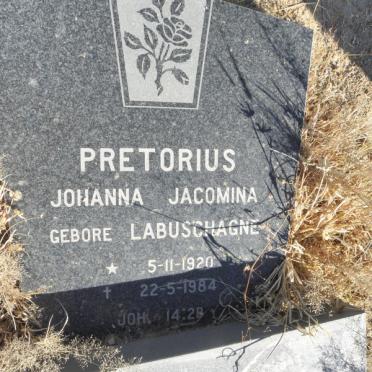 PRETORIUS Johanna Jacoba nee LABUSCHAGNE 1920-1984