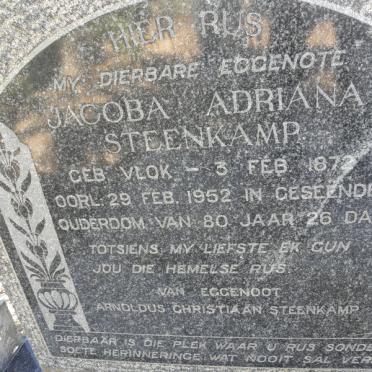 STEENKAMP Jacoba Adriana nee VLOK 1872-1952