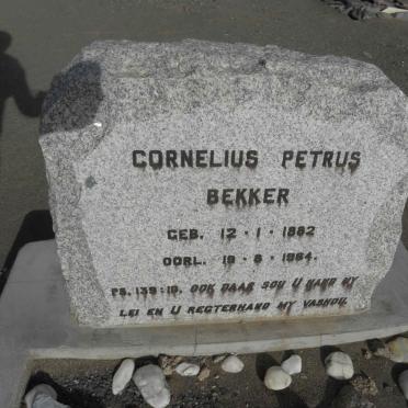 BEKKER Cornelius Petrus 1882-1964
