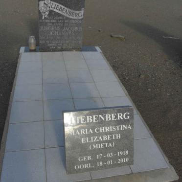 LIEBENBERG Maria Christina Elizabeth 1918-2010