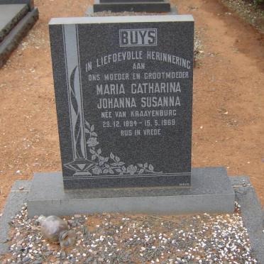 BUYS Maria Catharina Johanna Susanna nee VAN KRAAYENBURG 1894-1969