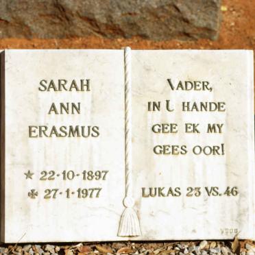 ERASMUS Sarah Ann 1897-1977