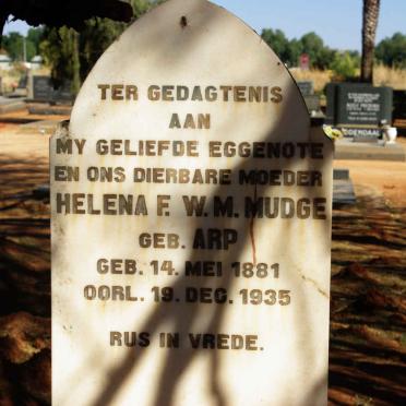 MUDGE Helena F.W.M. nee ARP 1881-1935