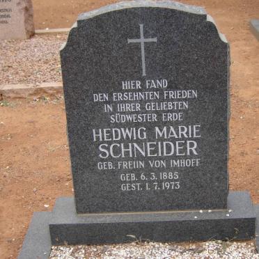 SCHNEIDER Hedwig Marie nee FREIIN VON IMHOFF 1885-1973