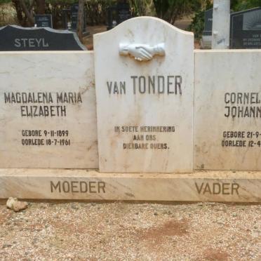TONDER Cornelius Johannes, van 1897-1969 &amp; Magdalena Maria Elizabeth 1899-1961