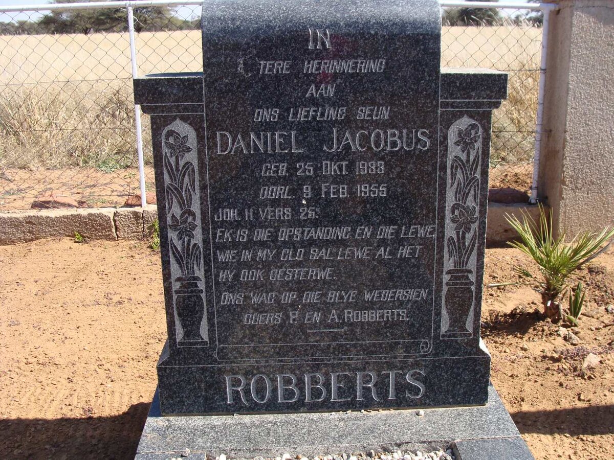 ROBBERTS Daniel Jacobus 1933-1955
