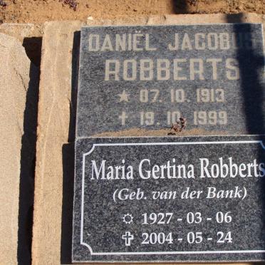ROBBERTS Daniël Jacobus 1913-1999 :: ROBBERTS Maria Gertina nee VAN DER BANK 1927-2004
