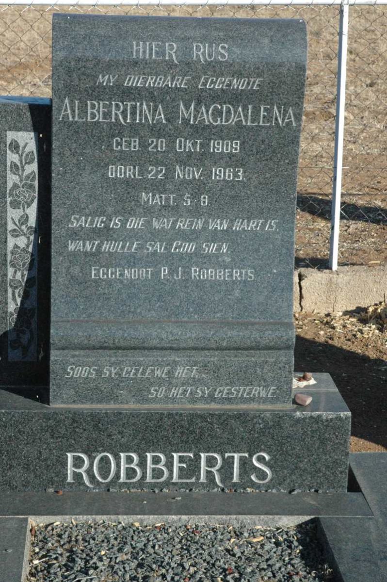 ROBBERTS Albertina Magdalena 1909-1963