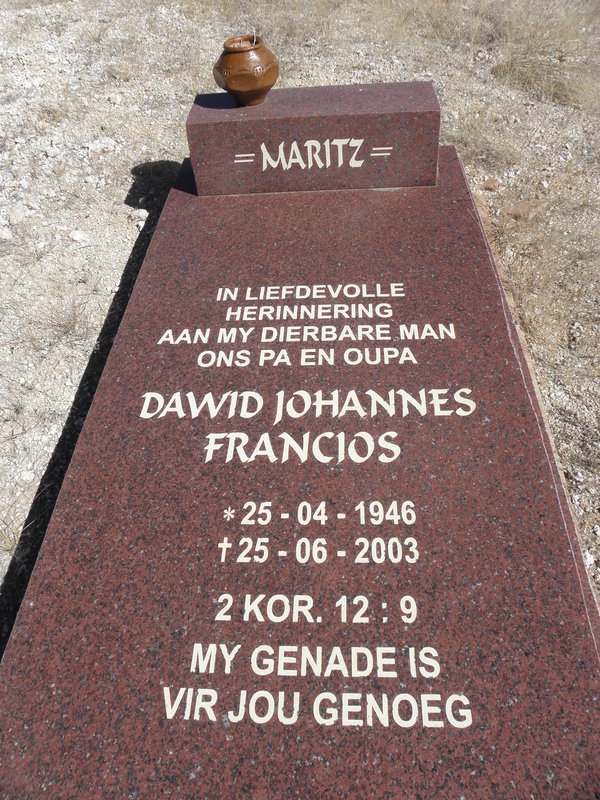 MARITZ Dawid Johannes Francios 1946-2003