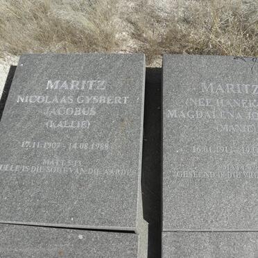 MARITZ Nicolaas Gysbert Jacobus 1907-1988 &amp; Magdalena Johanna HANEKOM 1912-1995