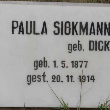 SIEKMANN Paula nee DICKE 1877-1914