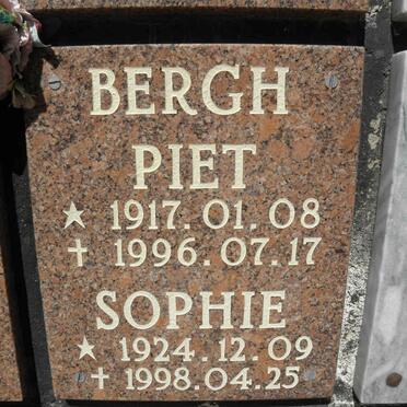 BERGH Piet 1917-1996 &amp; Sophie 1924-1998