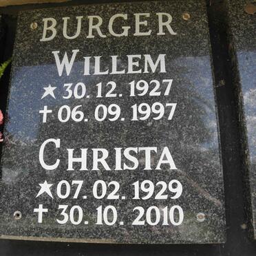 BURGER Willem 1927-1997 &amp; Christa 1929-2010