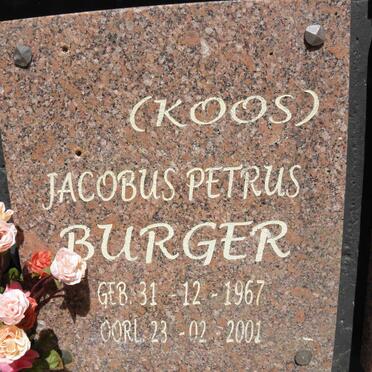 BURGER Jacobus Petrus 1967-2001
